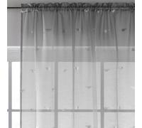 Tyrone Textiles Sparkle Bee Voile Net Curtains Panel 54" Silver Grey