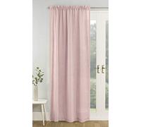 Tyrone Textiles Tahiti Blush Pom Pom Trim Linen Look Voile Panel (Drop - 54" (137cm))