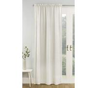 Tyrone Textiles Ltd Tahiti Cream Pom Pom Trim Linen Look Voile Panel (Drop - 48" (122cm))