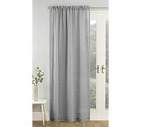 Tyrone Textiles Tahiti Grey Pom Pom Trim Linen Look Voile Panel (Drop - 54" (137cm))