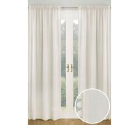 Tyrone Textiles Tahiti Pom-Pom Trim Linen-Look Voile Panel - Pair in Cream | Size: 140 cm width x 229 cm drop Tyrone Textiles Cream 140 cm width x 229 cm drop