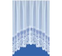 Tyrone Textiles Traditional Base Design Net Lace Curtain Jardiniere with Elevated Base in White | Size: 381 cm width x 122 cm drop Tyrone Textiles White 381 cm width x 122 cm drop