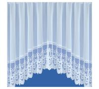 Tyrone Textiles Traditional Base Design Net Lace Curtain Jardiniere with Elevated Base - White - 72" (183cm) - 150" (381cm)