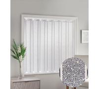 Parma - Plain Textured, Vertical Louvre Style Window Blind, Pleated Lace Panel Curtain, with café curtain style top in White (Width - 72" (183cm) x Drop - 90" (229cm))