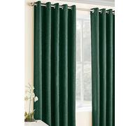 Tyrone Vogue Pair of Blockout Thermal Eyelet Curtains Dark Green