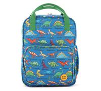 Tyrrell Katz Boys Dinosaurs Printed Backpack in Blue - Double Zip Kids School Rucksack with Bottle Pocket, Twin Handles & Adjustable Straps · Fits A4 Books · Made from Recycled Polyester