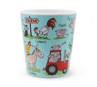 Tyrrell Katz Farm Melamine Kids Beaker | Children's Drinking Cup 240ml | BPA & Phthalate Free, Dishwasher Safe | Durable Tumbler for Indoor & Outdoor | Hand-Drawn Farm Design