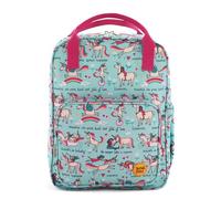 Tyrrell Katz Girls Unicorn Printed Backpack in Blue - Double Zip Kids School Rucksack with Bottle Pocket, Twin Handles & Adjustable Straps · Fits A4 Books · Made from Recycled Polyester