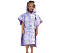 Tyrrell Katz Kids Cats Theme Hooded Poncho Towel, Lilac, Microfibre, Quick Dry, Beach Swim Bath Changing Robe for Boys & Girls, Age 2-6