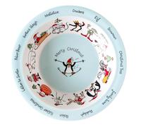 Tyrrell Katz Kids Christmas Theme Printed Bowl in Blue Melamine - Dishwasher Safe Children's Dish Outdoor Dining Tableware Everyday Plate - 16.5 cm