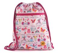 Tyrrell Katz Kids Secret Garden Drawstring Bag, Pink, Waterproof, PE Kit School Gym Swim Sports Bag for Boys & Girls