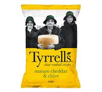 Tyrrells Crisps MATURE CHEDDAR & CHIVE Crisps 150g Bag - Hand-cooked & spun for an exquisite fresh taste. No artificial ingredients (No artificial flavour, colours or MSG)