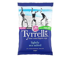 Tyrrells Crisps LIGHTLY SEA SALTED 150g Sharing Bag - Hand-cooked & spun for an exquisite fresh taste. No artificial ingredients (No artificial flavour, colours or MSG)