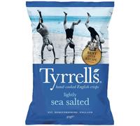 Tyrrells Crisps LIGHTLY SEA SALTED 40g (Multipack BOX of 24 Bags) - Hand-cooked & spun for an exquisite fresh taste. No artificial flavour, colours or MSG