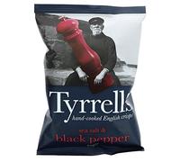 Tyrrells Sea Salt and Cracked Black Pepper Potato Chips 40 g (Pack of 12)