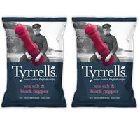 Tyrrells Sea Salt & Black Pepper Crisps 150 g x 1 (Pack of 2)