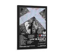 TYRWRHURWEY Lil Uzi Vert Album Luv Is Rage 2 (Deluxe) Posters Wall Art Canvas Aesthetic Vintage Poster Decorative Painting Living Room Bed Room Decor 12x18inch(30x45cm) Frame-style