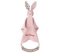 TYRY.HU Baby Comforter Personalised Blanket for Newborn,Security Blanket DIY Name Baby Gift(Lotus Root Pink)