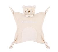 TYRY.HU Baby Comforter Personalised Blanket for Newborn,Security Blanket DIY Name Baby Gift（Rattle Bear）