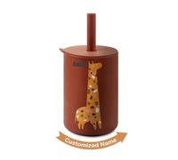 TYRY.HU Personalized Silicone Baby Transition Cup - Customized Name, Tiny Training Open Cup for Toddlers Learning Independent Drinking - Brown