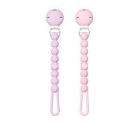 TYRY.HU Silicone Dummy Clip for Baby,One Piece Pacifer Chain Holder Set,Pacifier Clips for Boys and Girls,Fits Most Pacifiers and Teething Toys,2 Pack Unisex Newborn Universal