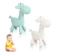 TYRY.HU Teething Toys for Baby Silicone Giraffe Teether Chew Toy Sensory Cooling Deer Kids Relief Teether BPA Free Gifts for Newborn Boys and Girls 2PCS