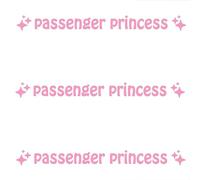 Tyrzol 3 PCS Passenger Princess Sticker Cute Funny Rearview Mirror Sticker Personalised Car Stickers Passenger Princess Car Accessories Pink Car Stickers Car Stickers for Women
