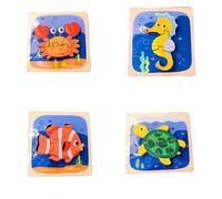 tysdyzgs Montessori Animal Clasp Puzzles, Color Recognition Early Education Daily Life Teaching AIDS,Marine life