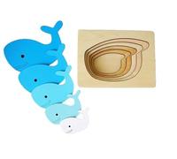 tysdyzgs Montessori Bird Jigsaw Puzzle, A Children's Teaching Aid That Perceives Color And Shape Changes,whales