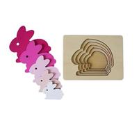 tysdyzgs Montessori Bird Jigsaw Puzzle, A Children's Teaching Aid That Perceives Color And Shape Changes,rabbits