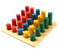 tysdyzgs Montessori Cylindrical Steps, Children's Color Recognition Early Morning Education And Intelligence Toys