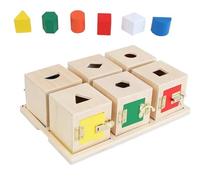 tysdyzgs Montessori Detachable 6-Lock Box, Sensory Teaching AIDS for Early Education with A Base for Dropping Items