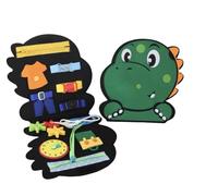 tysdyzgs Montessori Dinosaur Busy Board, Hand-Eye Coordination Gift for Children Learning To Dress,Dinosaurs