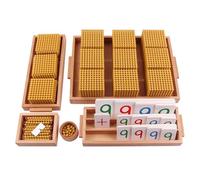 tysdyzgs Montessori Golden Bank Game, Beading Math Teaching AIDS Puzzle Games Early Education,Gold