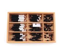 tysdyzgs Montessori Grey Beaded Rods, Math Teaching AIDS Children's Educational Toys Parent-Child Interaction,black