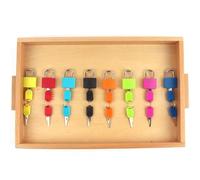 tysdyzgs Montessori Lock-Picking Game, Colorful Small Locks Daily Sensory Teaching AIDS Color Recognition Gifts