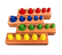 tysdyzgs Montessori Socket Cylinder, Preschool Education Cognitive Sensory Building Block Math Toy Game,colorful
