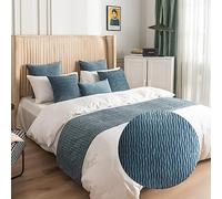 TYSGFA Bed Runners and Matching Cushion Cover, Reversible Bed Runners Scarves Hotel Bedding Bed Towel Bedroom Bedspread Protection Home Decoration