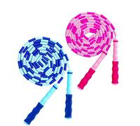 TYSISKNO 2 Pack Jump Rope for Kids Girls and Boys, Soft Beaded Jump Ropes, Adjustable Skipping Rope, Tangle-Free Segmented Rope for Kid and Adults Exercise, Keeping Fit, Training - 9.2Ft