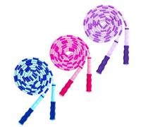 TYSISKNO 3 Pack Jump Rope for Kids Girls and Boys, Soft Beaded Jump Ropes, Adjustable Skipping Rope, Workout and Weight Loss,9.2Ft (Pink&Blue&Purple)