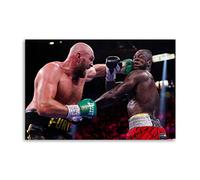 Tyson Fury (left) Jabs Deontay Wilder during His October Heavyweight Title Defense. Poster Decorative Painting Canvas Wall Posters And Art Picture Print Modern Family Bedroom Decor Posters 08x12inch(2
