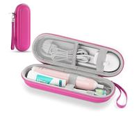 TYSORETY Toothbrush Travel Case for Oral B/Oral-B Pro 1000 1500 5000 7000 7500 and Philips Sonicare 4100 1100 5300 5100 6100 6500/ iO Series Electric Toothbrush, Hard Protective Storage Bag (Pink)
