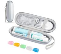TYSORETY Toothbrush Travel Case for Oral B/Oral-B Pro 1000 1500 5000 7000 & Philips Sonicare 4100 1100 5300 5100 6100/iO Electric Toothbrush, Hard Protective Storage Bag (Silver case&toothbrush cap)