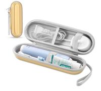 TYSORETY Toothbrush Travel Case for Oral-B/Oral-B Pro/Phlips Sonicare Electric Toothbrush, Portable Hard Shell Travel Case, Bright Gold, Hard shell travel case