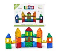 TYTAN Magnetic Tiles 120-Piece Building Set by ZURU - Colourful STEM Construction Toy with Assorted Shapes, Wheeled Base for Movable Builds, and Carry Bag for Easy Storage, for Kids Ages 3+