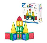 TYTAN Magnetic Tiles 80-Piece Building Set by ZURU - Colourful STEM Construction Toy with Strong Snap-Fit Tiles for 2D and 3D Play, Includes Carry Bag, for Kids Ages 3+
