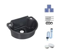 TYTFTDLD Small-Sized Bathroom Sink, Plastic washbasin with Stainless Steel Head Drain Pipe, Designed for Small Sizes, Practical Sink, Suitable for Indoor and Outdoor use[Black]