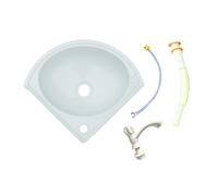 TYTFTDLD Wall Mounted Corner Sinks | 70CM Sewer Hose | Plastic Faucet | Bathroom Sink | Corner Sink Wall-Mounted Wash Basin | Triangle Modern Design Basin | Available in a Variety of Colors[White]