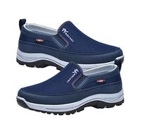 Tytlyworth Breathable Orthopedic Travel Plimsolls - Men's Slip on Shoes with Arch Support | Orthopedic Casual Non Slip Shoes with Rubber Sole for Walking Hiking Running Dark Blue