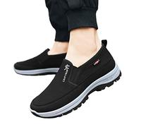 Tytlyworth Men's Orthopedic Slip On Shoes | Lightweight Outdoor Hiking Sneakers, Breathable Black